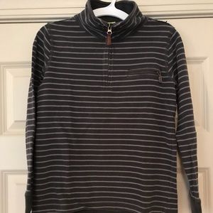 Crewcuts size 12 1/4 zip pullover, grey w/ stripes
